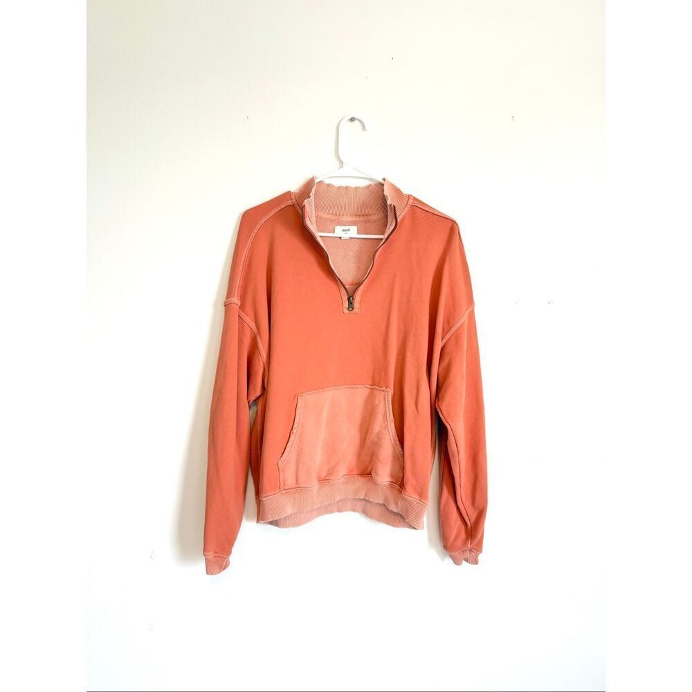 Aerie Orange Half Zip Sweatshirt